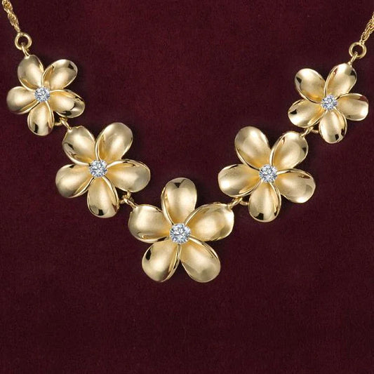 Plumeria Rope YG Coating Necklace by Ashley's Gift Shop featuring 15-20mm wide gold-colored rope chain.