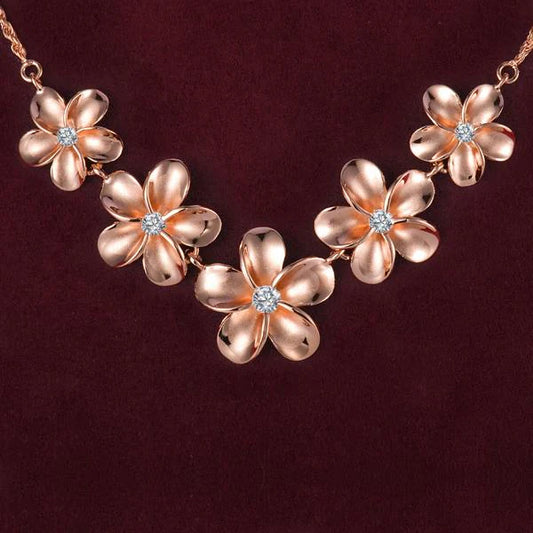 Plumeria Rope PG Coating Necklace by Ashley's Gift Shop, 15-20mm thick, featuring a vibrant, colorful floral design.