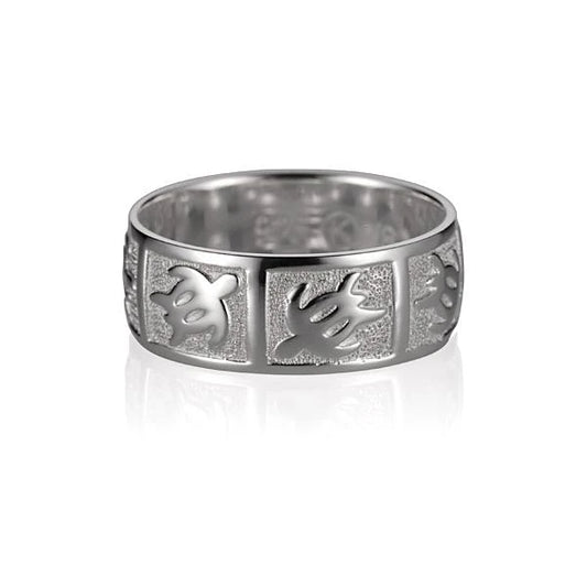 Sterling silver Honu ring with 8mm band, featuring a turtle design, crafted by Ashley's Gift Shop.
