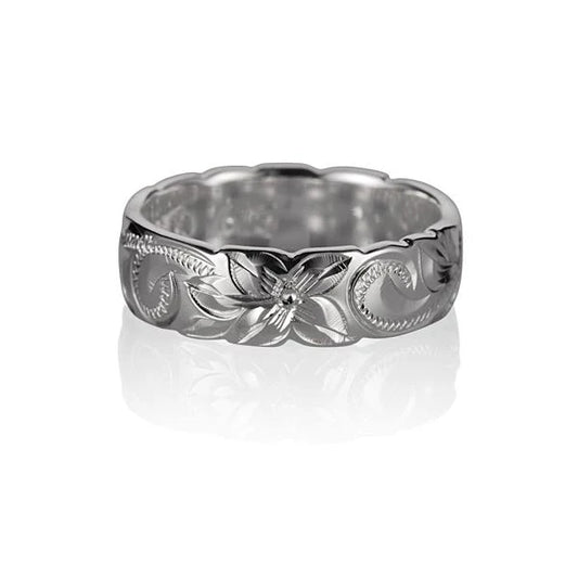 6mm Scroll C/O Ring by Ashley's Gift Shop, silver-toned jewelry with intricate scroll detailing, displayed on a neutral background.