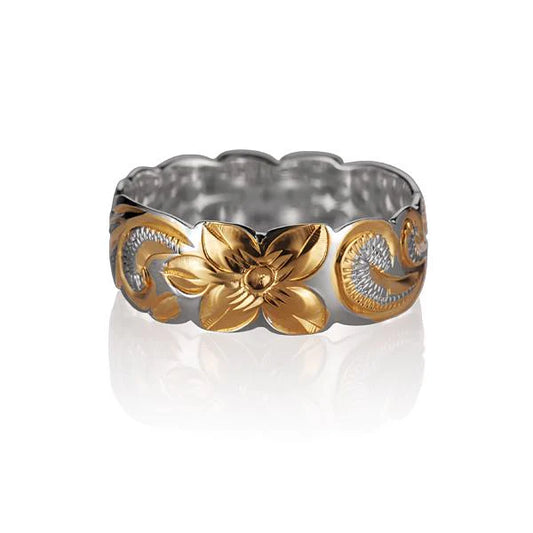 2T YG Queen Design cubic zirconia ring with 8mm stone from Ashley's Gift Shop, showcasing a detailed gold-plated jewelry piece.