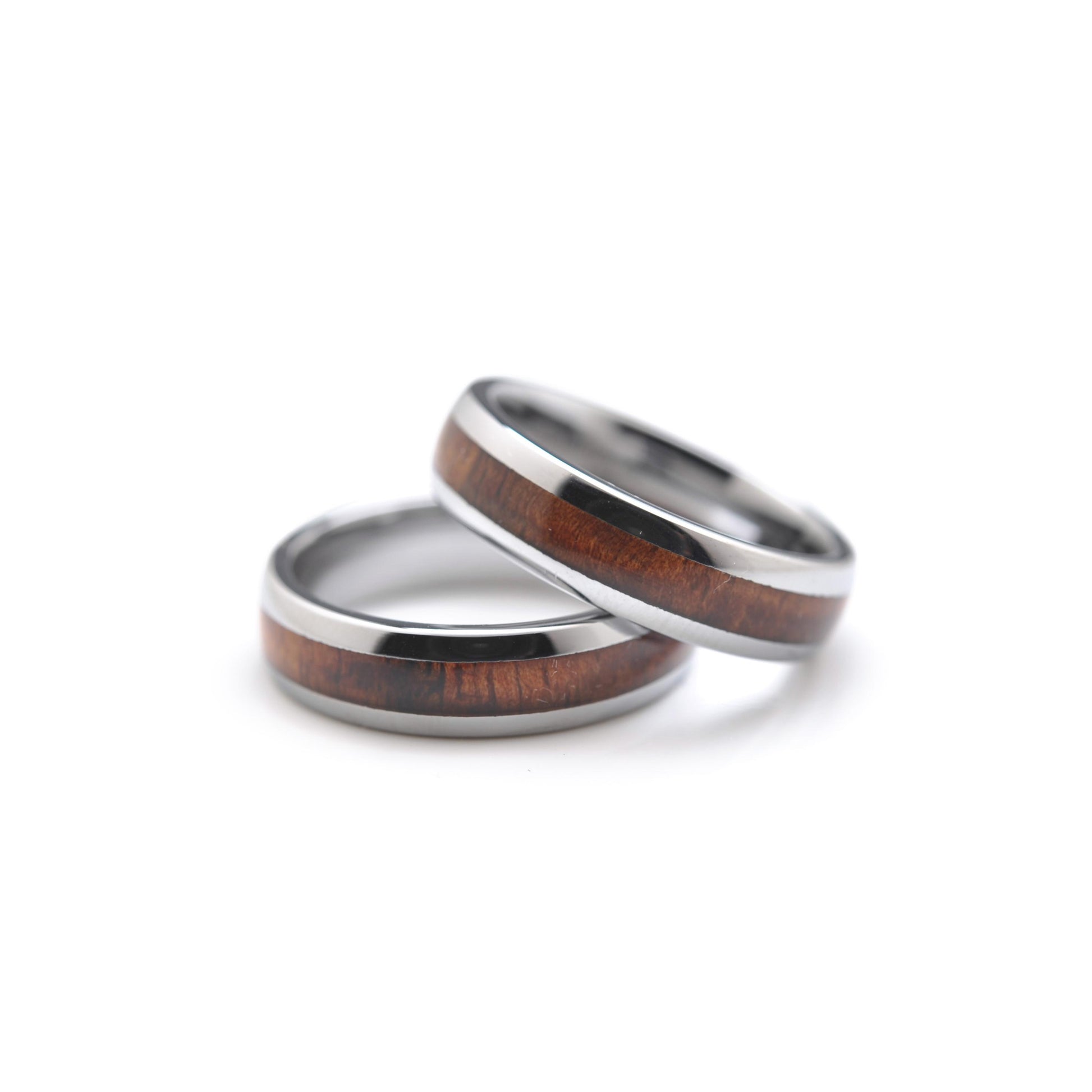 6mm tungsten ring with Hawaiian koa wood inlay, comfort fit