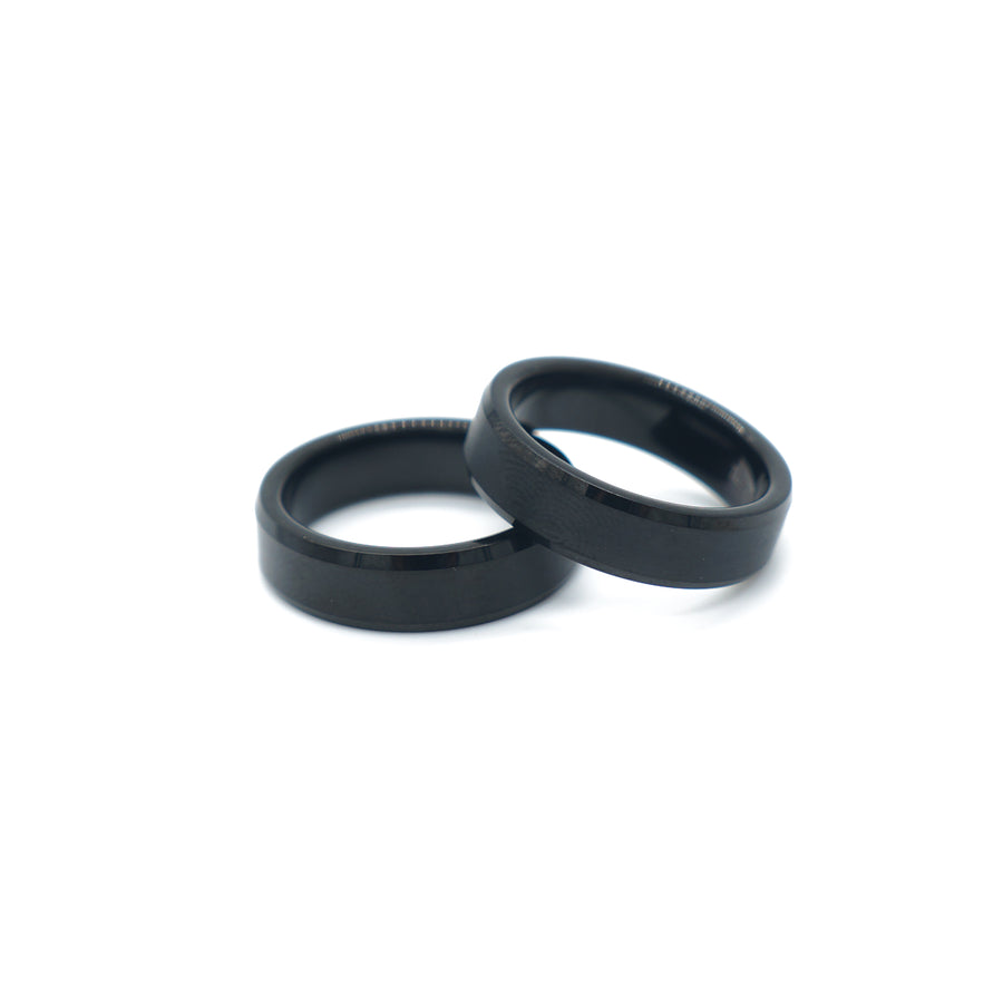 6mm black satin tungsten ring, comfort fit