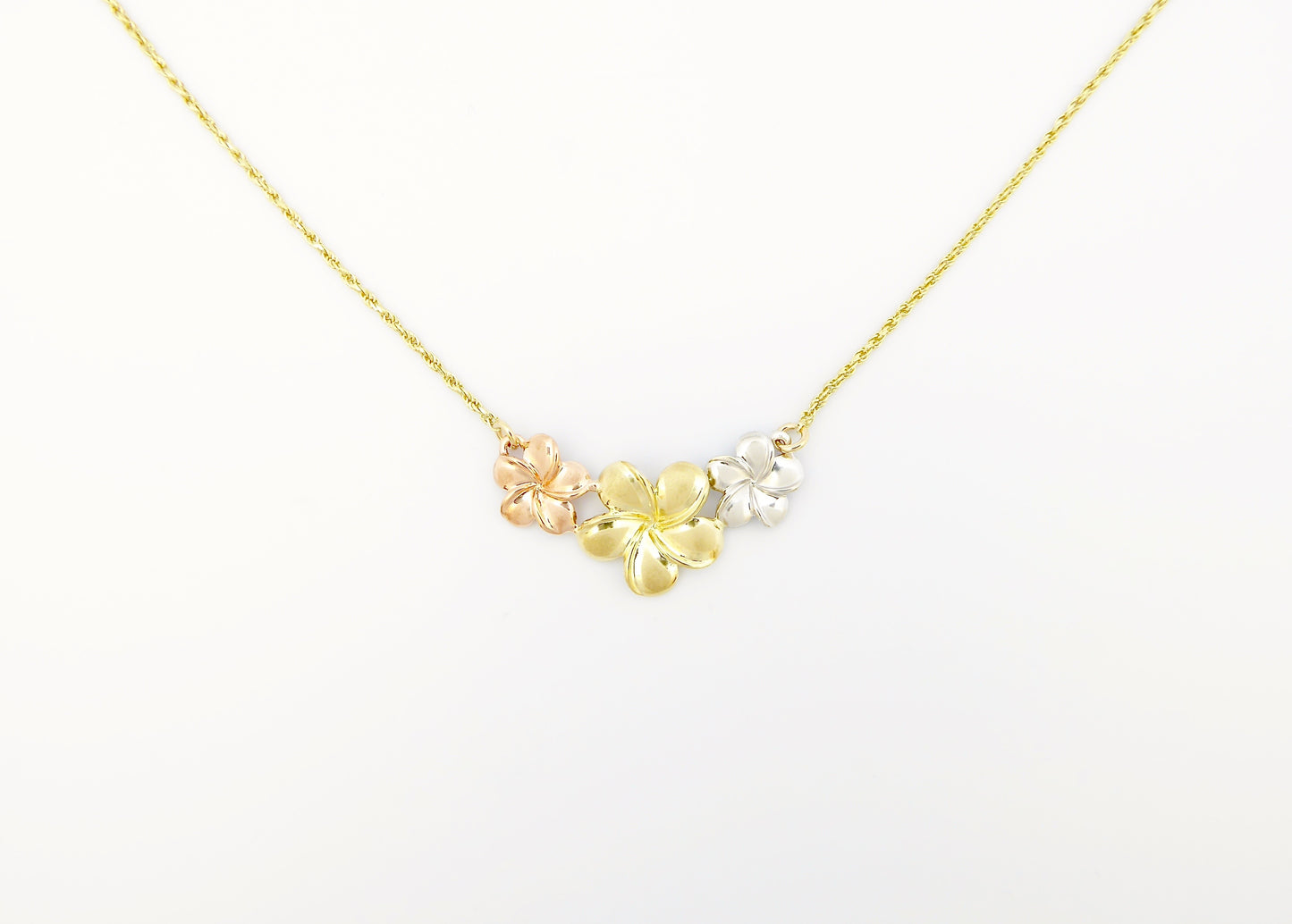 3 Plumeria Flower 18" Necklace - Small image 0