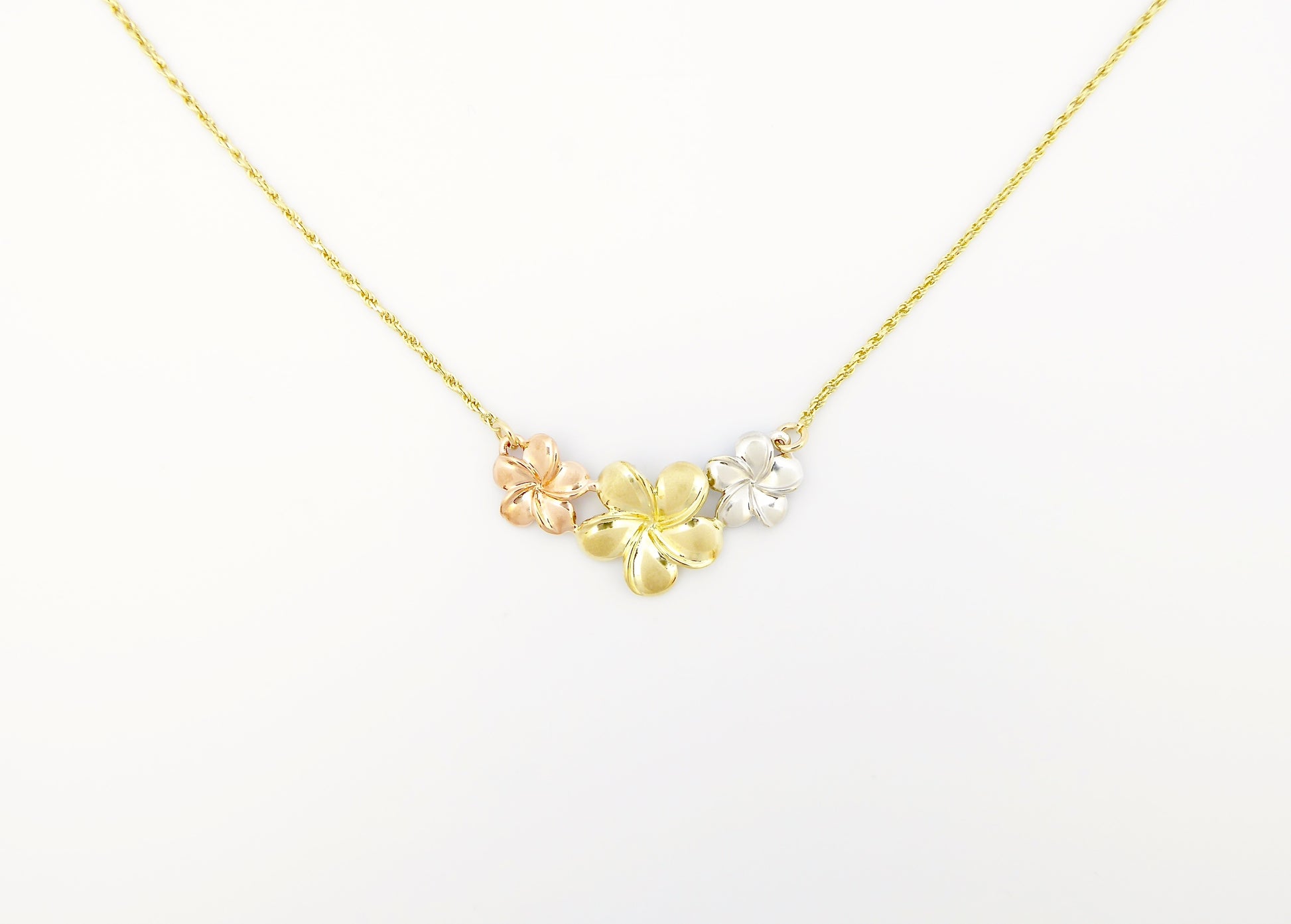 3 Plumeria Flower 18" Necklace - Small image 0