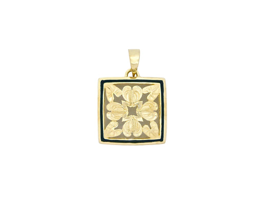 14K Anthurium Quilt Pendant - Large — Hawaiian jewelry from Ashley's Gift Shop