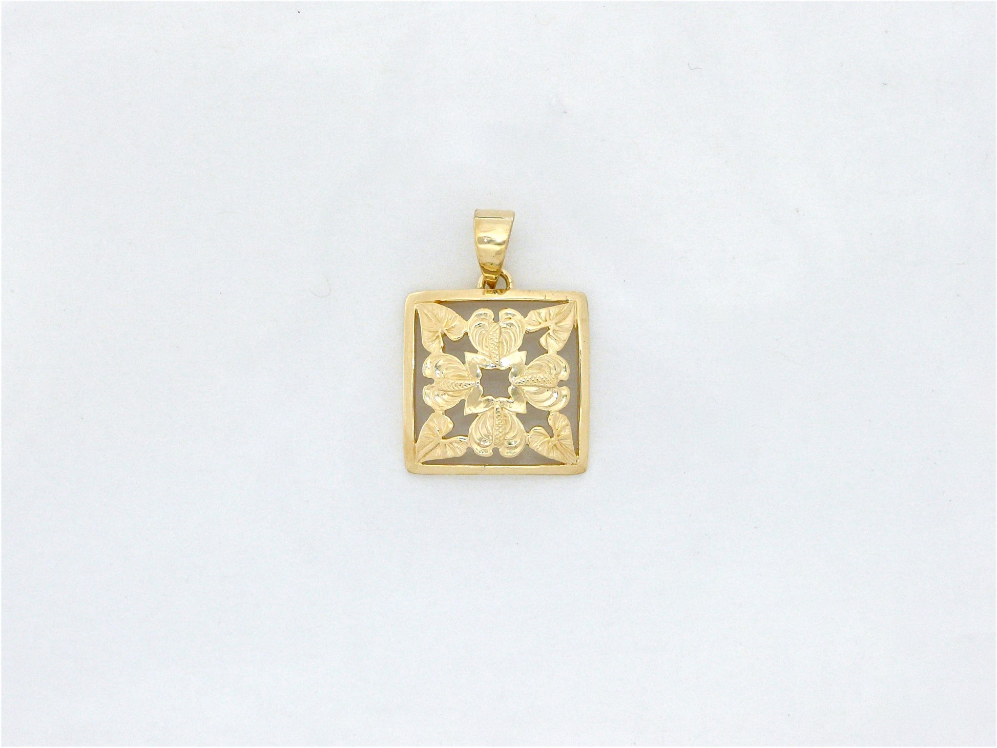 Anthurium Quilt Pendant - Small image 0