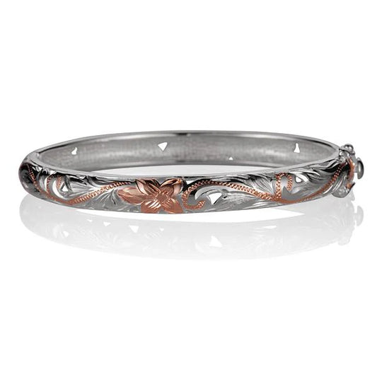 SB SCR S/T Oval Open Bangle - 8mm — 925 Sterling Silver Hawaiian jewelry from Ashley's Gift Shop