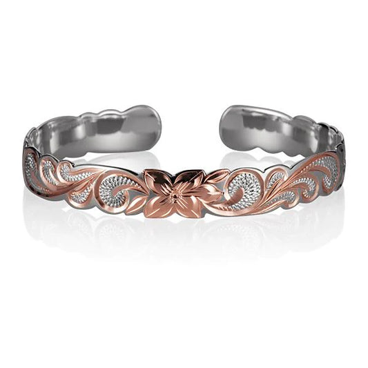Scoll c/o Pink Cuff Bangle - 10mm — 925 Sterling Silver Hawaiian jewelry from Ashley's Gift Shop