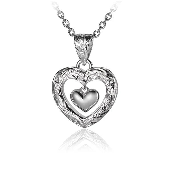 ESP Engr. Heart w/ Dangling Heart Pendant image 0