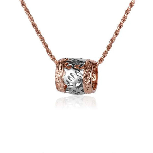 14k Honu Scroll Barrel Pendant image 0