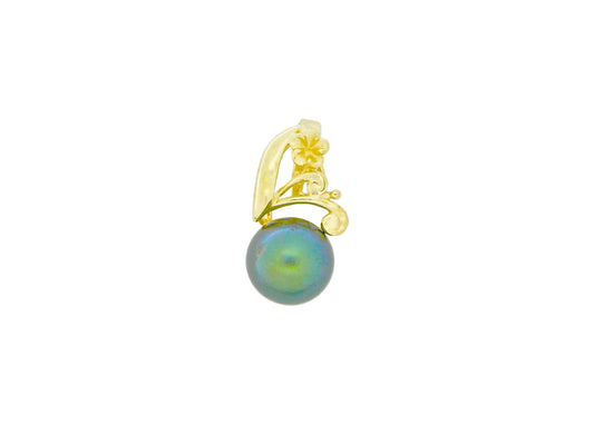 14K Black Pearl Double Scroll Pendant — Hawaiian jewelry from Ashley's Gift Shop