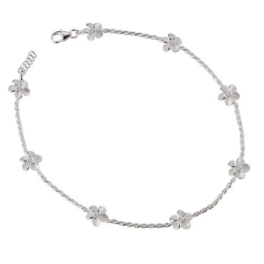 SAK Plumeria CZ Rope Anklet image 0
