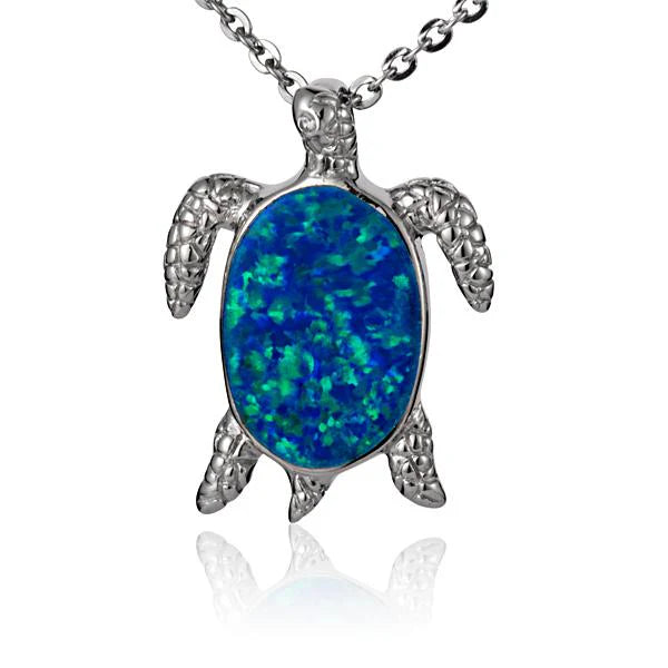 Opal Turtle Led/Engr Pendant image 0