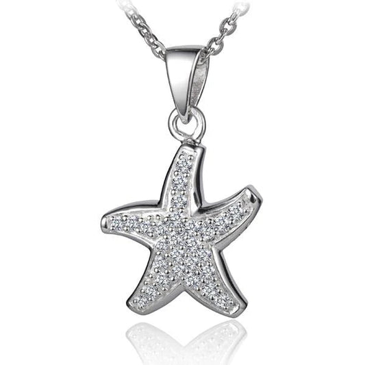 CZ Starfish Pendant — 925 Sterling Silver Hawaiian jewelry from Ashley's Gift Shop