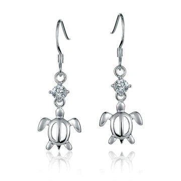 CZ+Honu Dangle Earring image 0