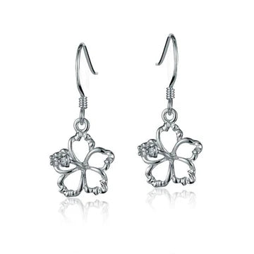 Floating Hibiscus Hook Earring - 12mm image 0
