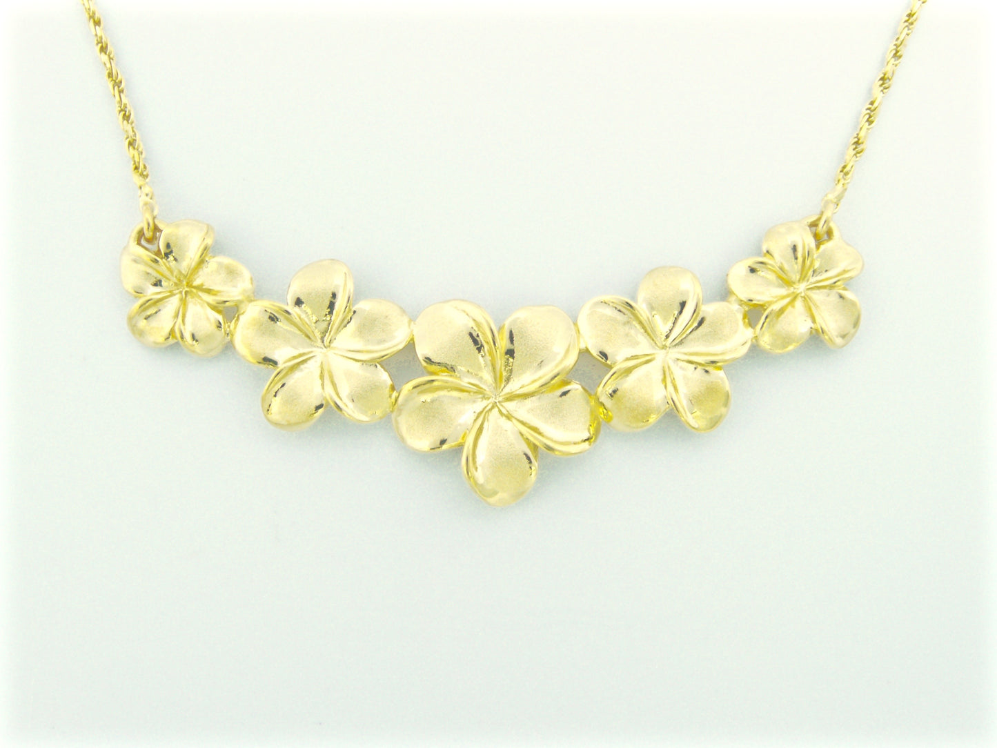 5 Plumeria Flower 18" Rope chain Necklace image 0