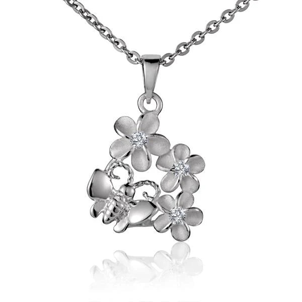 3 Plumeria Butterfly Pendant image 0