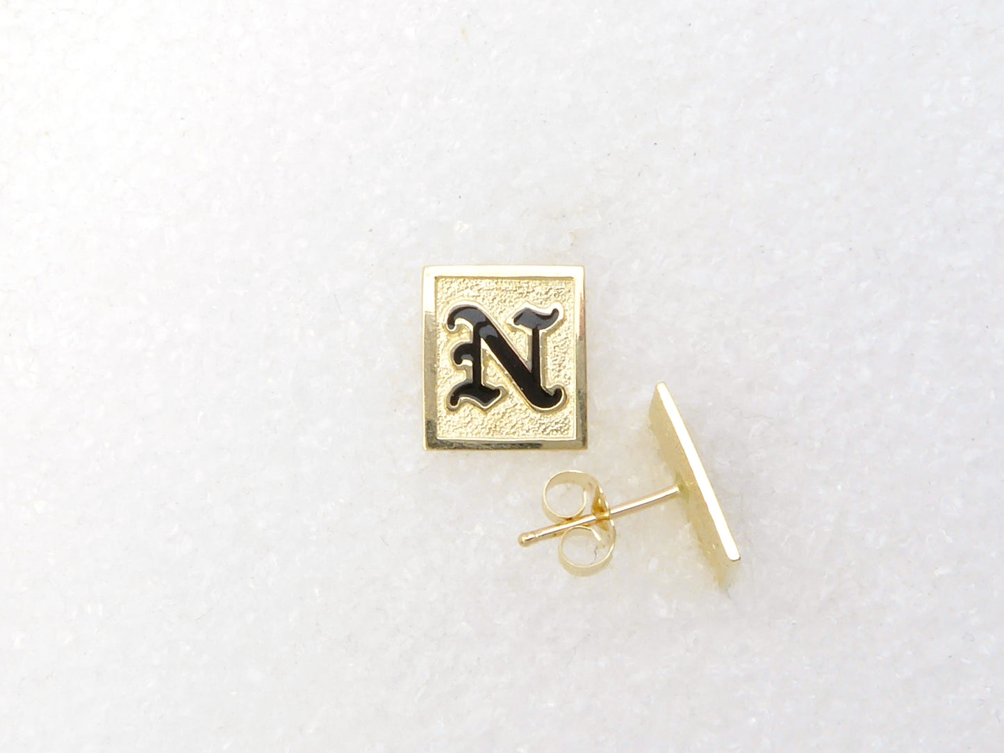 Raised Enamel Square Stud Earring image 0
