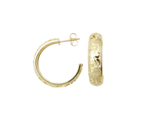 14K Dome Hoop Earring - Long/6mm — Hawaiian jewelry from Ashley's Gift Shop