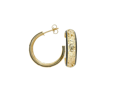 14K Dome Hoop Earring - Long/6mm — Hawaiian jewelry from Ashley's Gift Shop