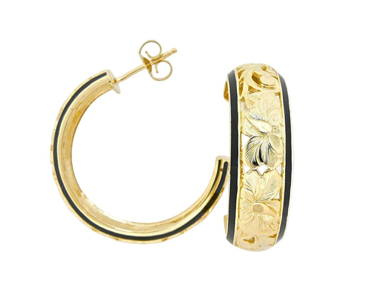 14K Dome Hoop Earring - Long/8mm — Hawaiian jewelry from Ashley's Gift Shop