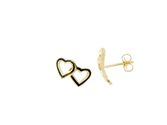 14K Double Heart BB Earring — Hawaiian jewelry from Ashley's Gift Shop