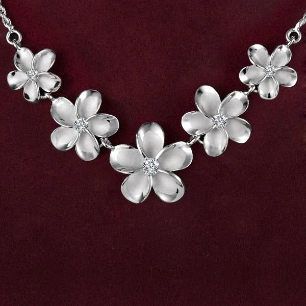 Rhoidum Plumeria Rhodium Rope Necklace - 12~18mm image 0