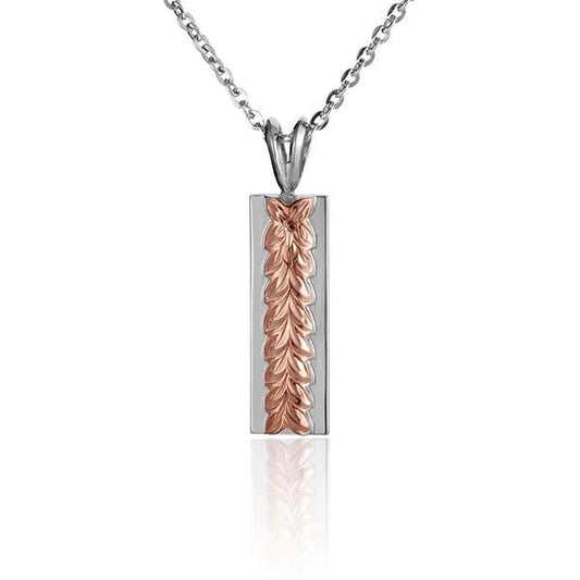 ESP Raised Maile PG 6*4mm Pendant — 925 Sterling Silver Hawaiian jewelry from Ashley's Gift Shop