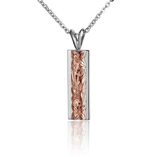ESP Raised SCR PG 6*4mm Vertical Pendant — 925 Sterling Silver Hawaiian jewelry from Ashley's Gift Shop