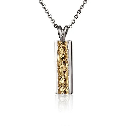 ESP Raised SCR YG 6*4mm Pendant — 925 Sterling Silver Hawaiian jewelry from Ashley's Gift Shop