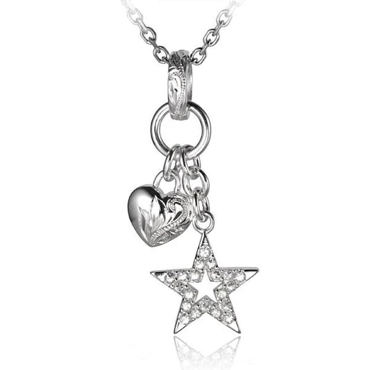 ESP Scroll Bell, Heart, and Star Pendant by Ashley's Gift Shop featuring intricate metal detailing and a charming design.