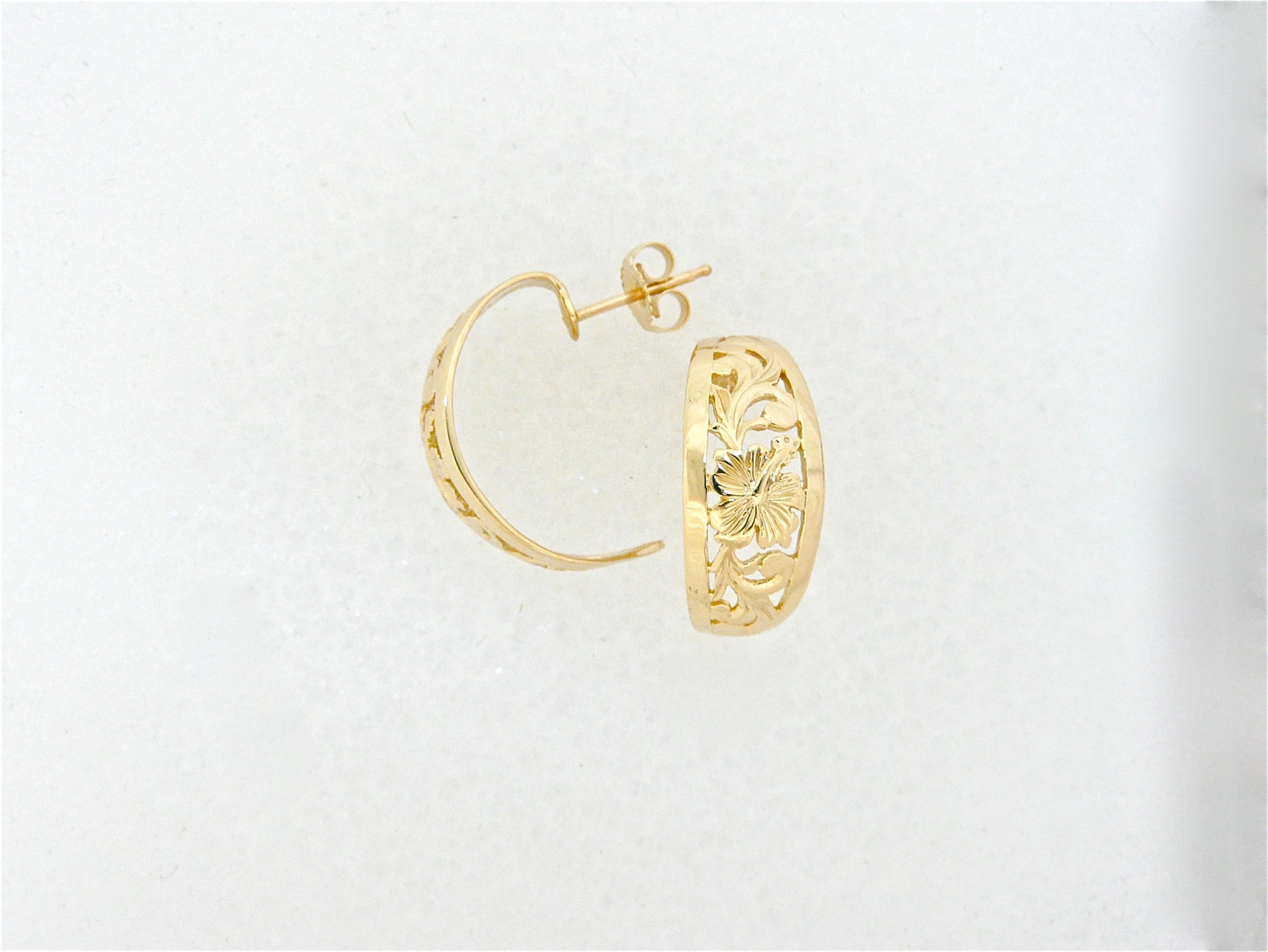 Hibiscus Hoop Earring image 0
