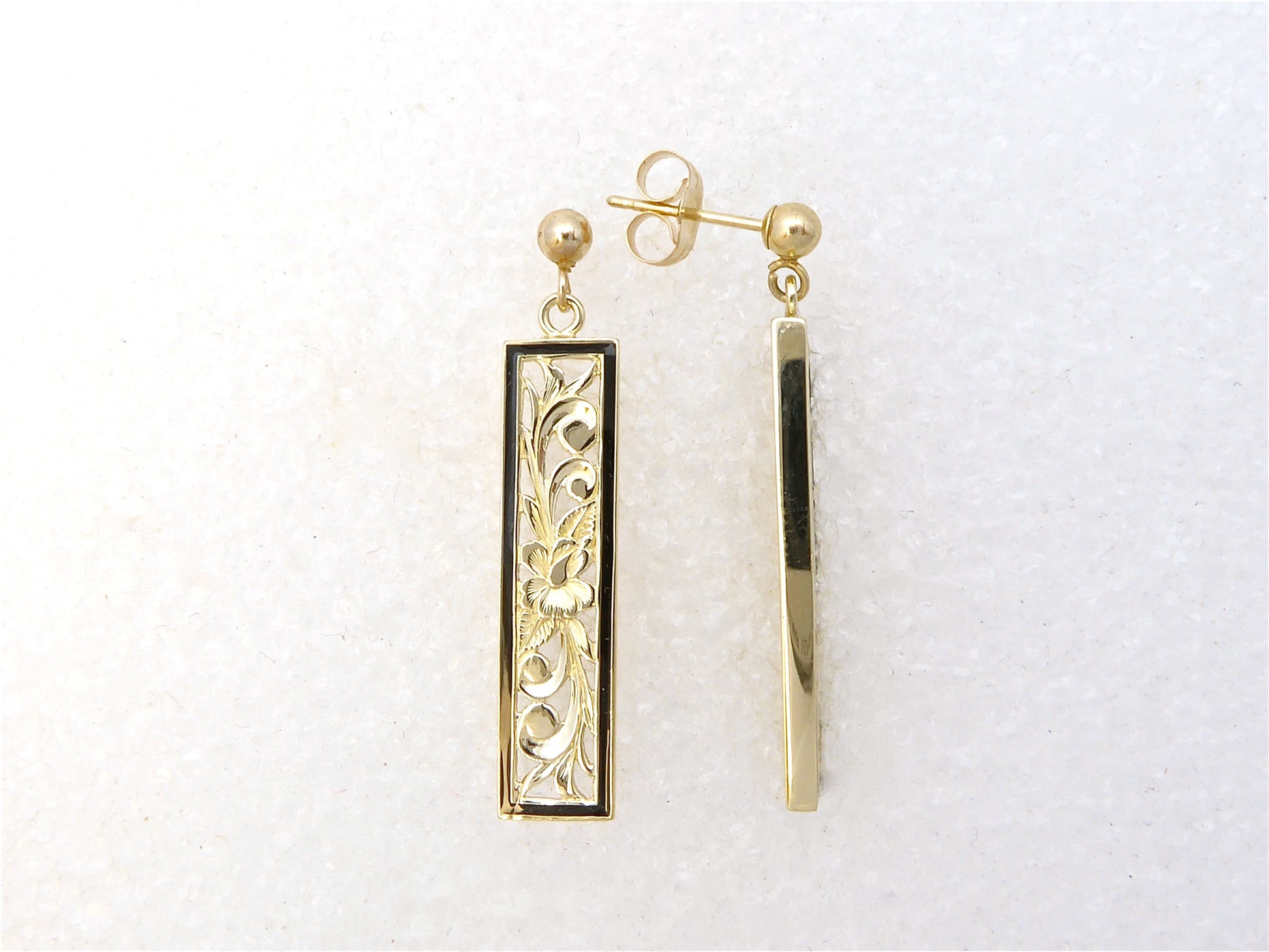 Flat Vertical Earring - Long/6mm image 0