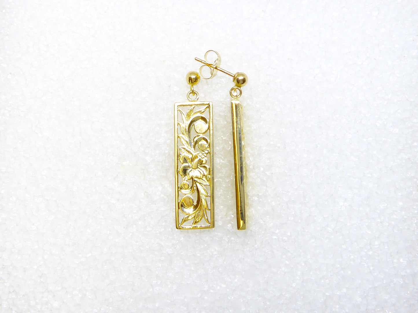 Flat Vertical Earring - Long/8mm image 0