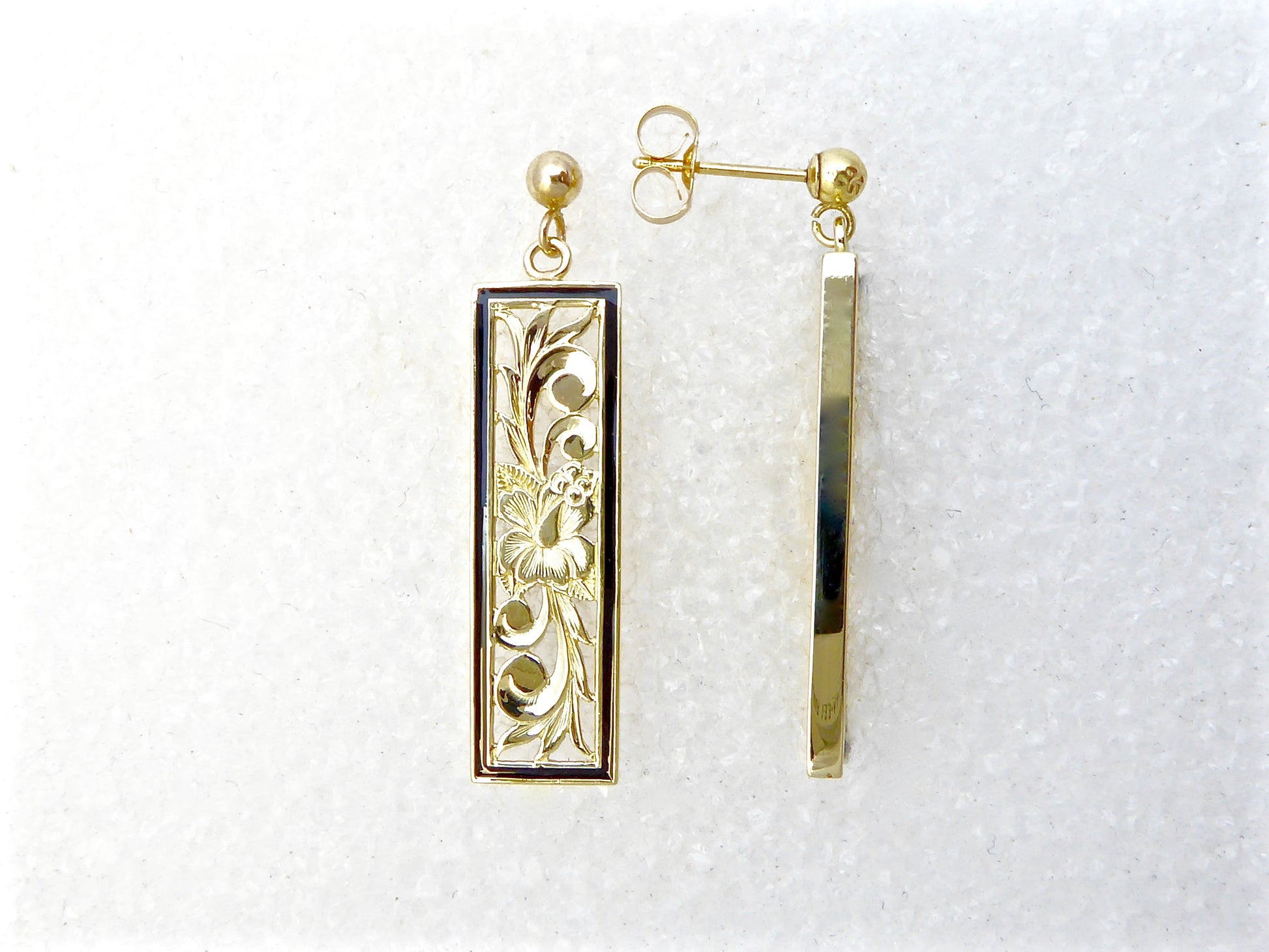Flat Vertical Earring - Long/8mm image 0