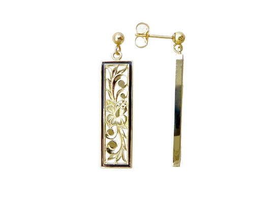 14K Flat Vertical Earring - Long/8mm — Hawaiian jewelry from Ashley's Gift Shop