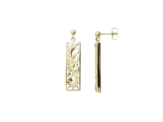 14K Flat Vertical Earring - Small/6mm — Hawaiian jewelry from Ashley's Gift Shop