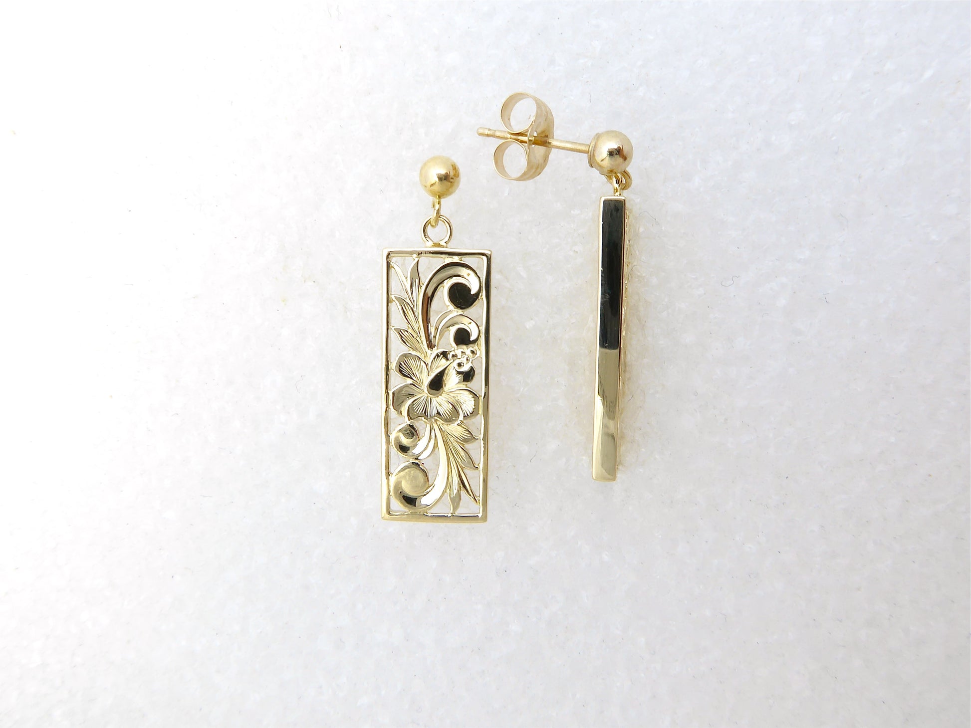 Flat Vertical Earring - Small/8mm image 0
