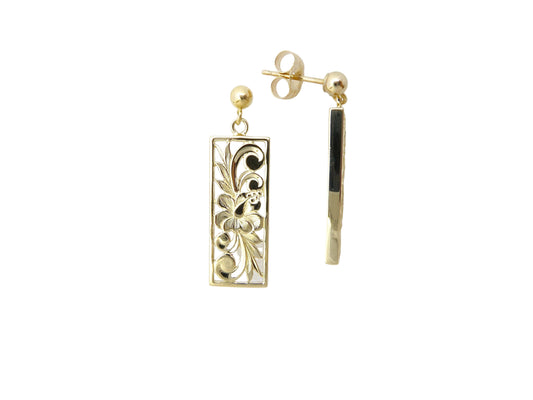 14K Flat Vertical Earring - Small/8mm — Hawaiian jewelry from Ashley's Gift Shop