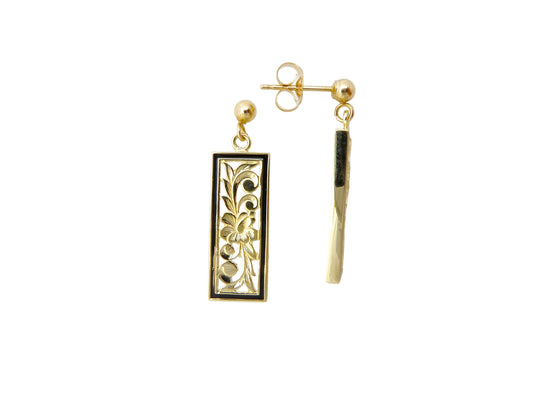 14K Flat Vertical Earring - Small/8mm — Hawaiian jewelry from Ashley's Gift Shop