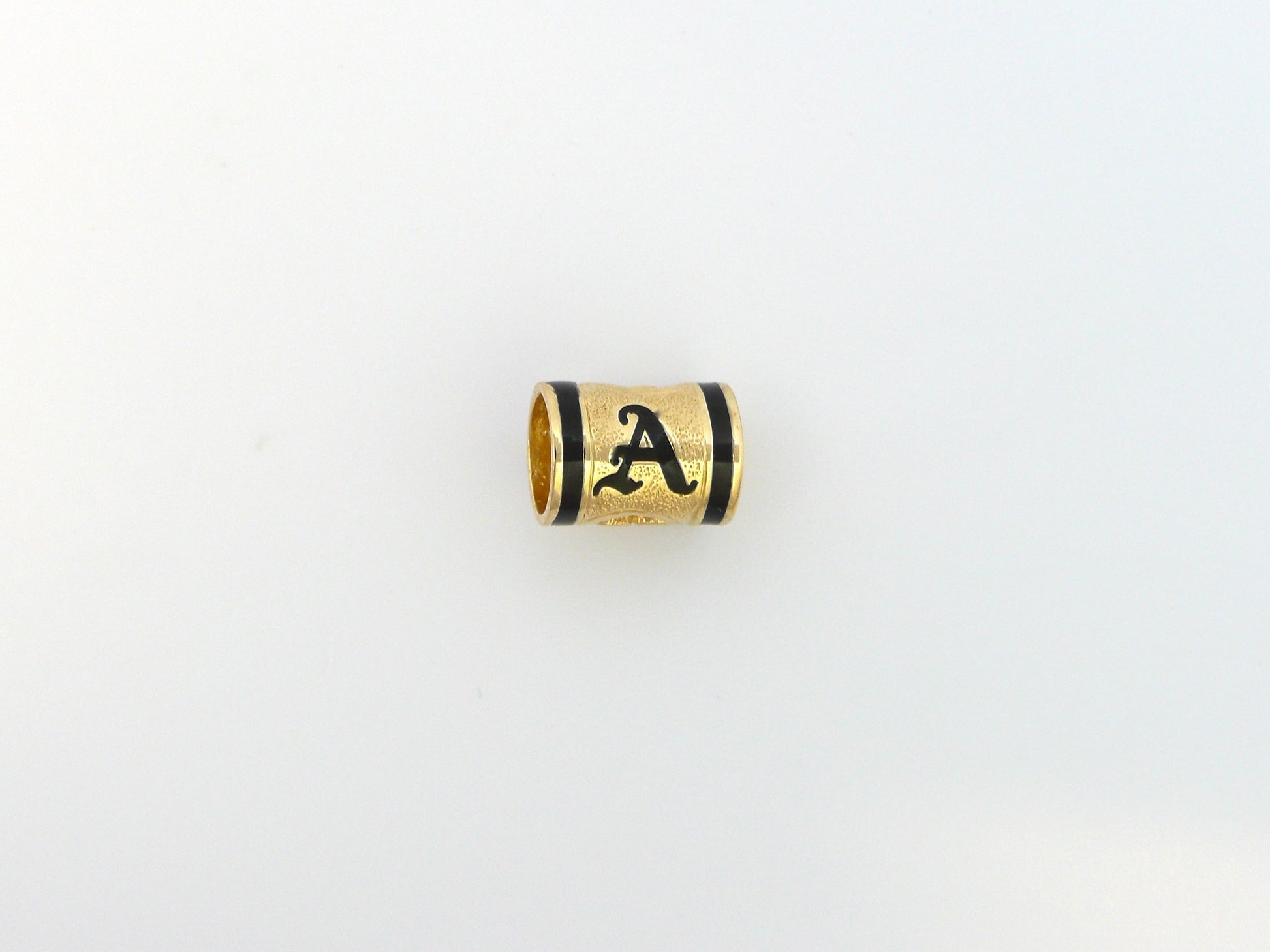 Floater Pendant w/Initial  - 8mm - 14k Yellow Gold image 0