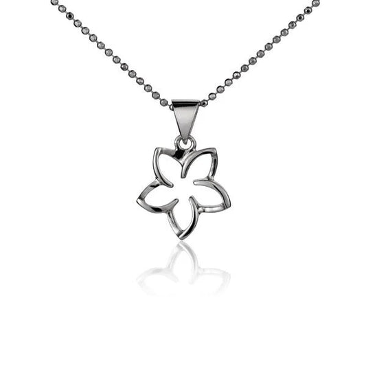 Floating Plumeria pendant in 12mm size from Ashley's Gift Shop, showcasing a delicate floral jewelry piece.