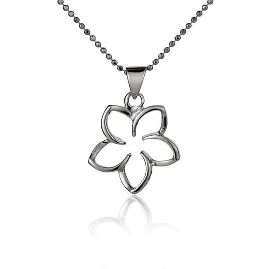 Floating Plumeria Pendant in 15mm, featuring a delicate floral design, perfect for jewelry making or wearing as a charm.