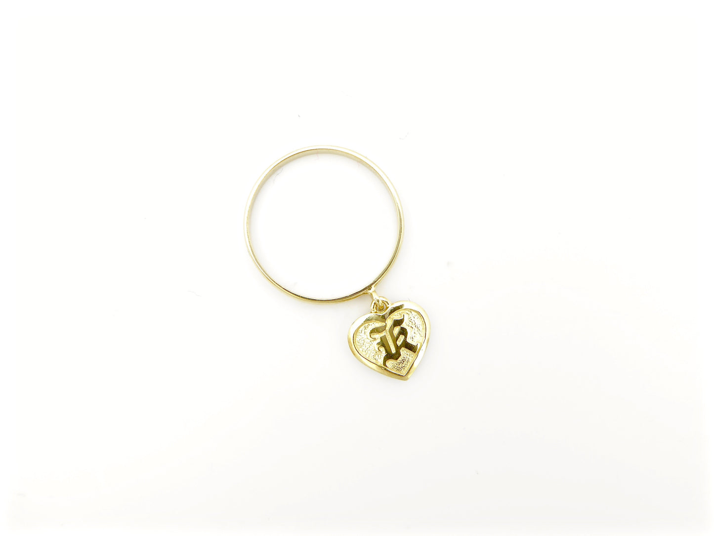 FS Heart Ring w/ Raised Letter Engraving image 0