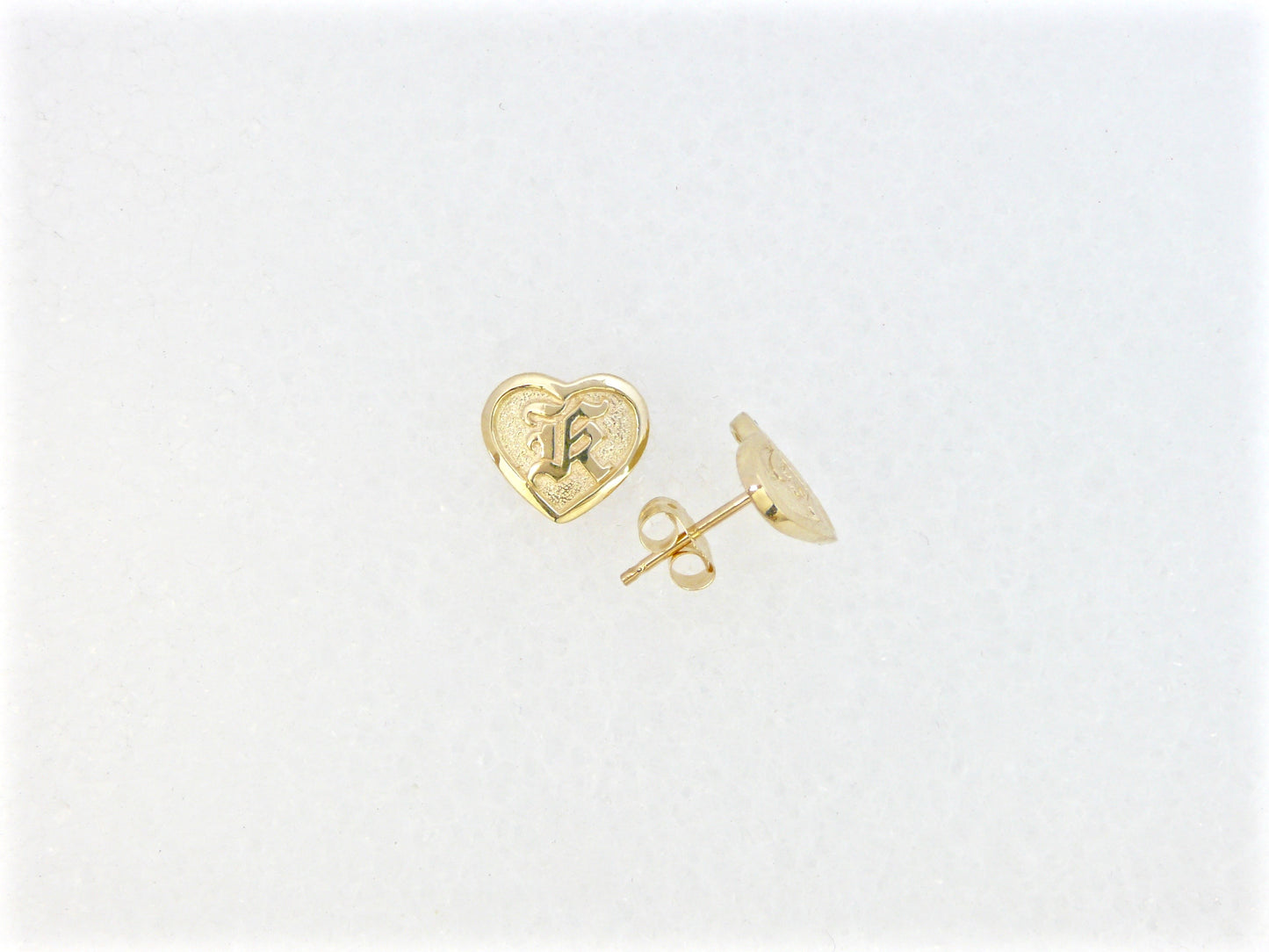 FS Heart Stud Raised Letter Earring image 0