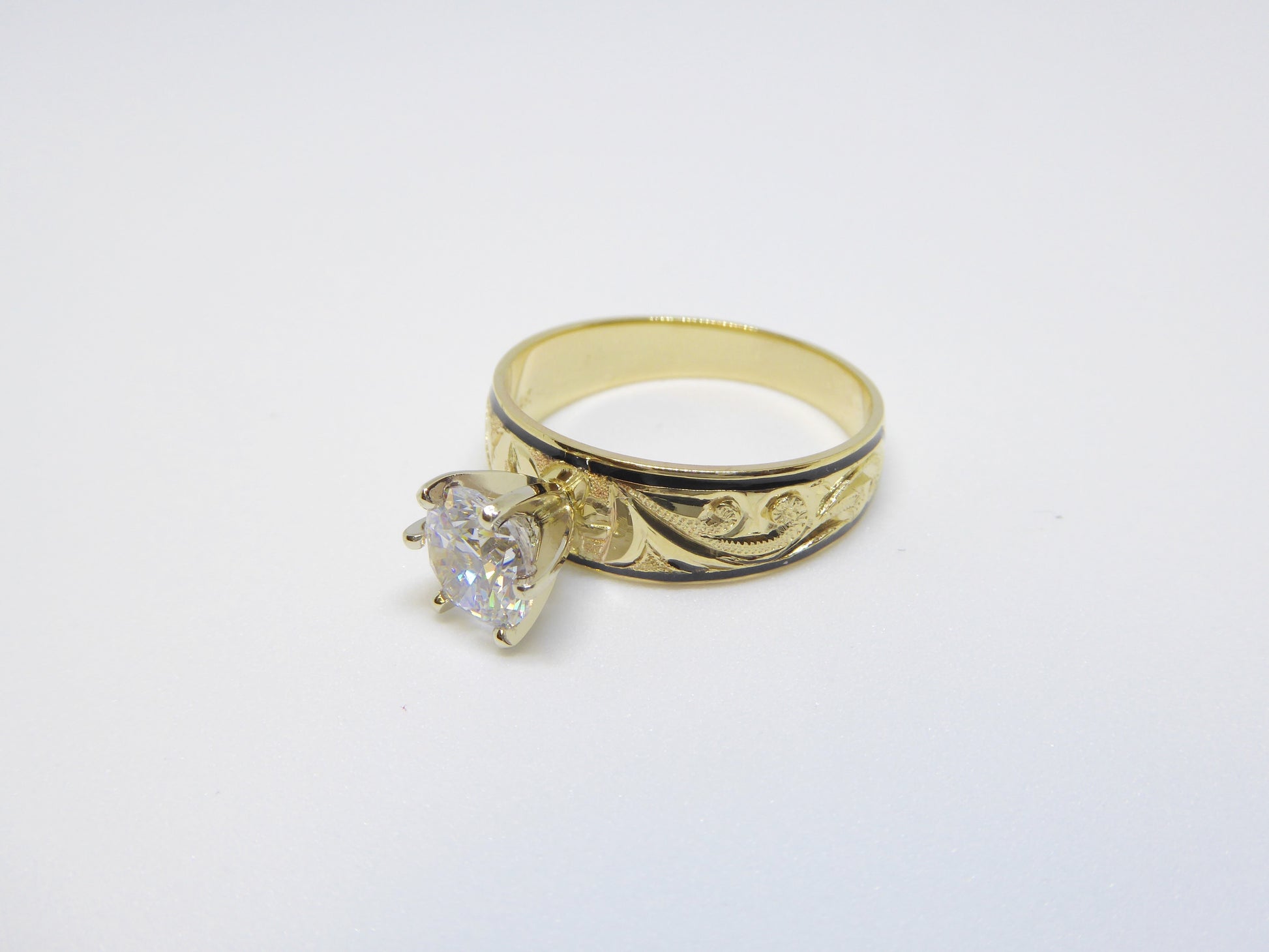 Gold Ring and Black Inlay image 0