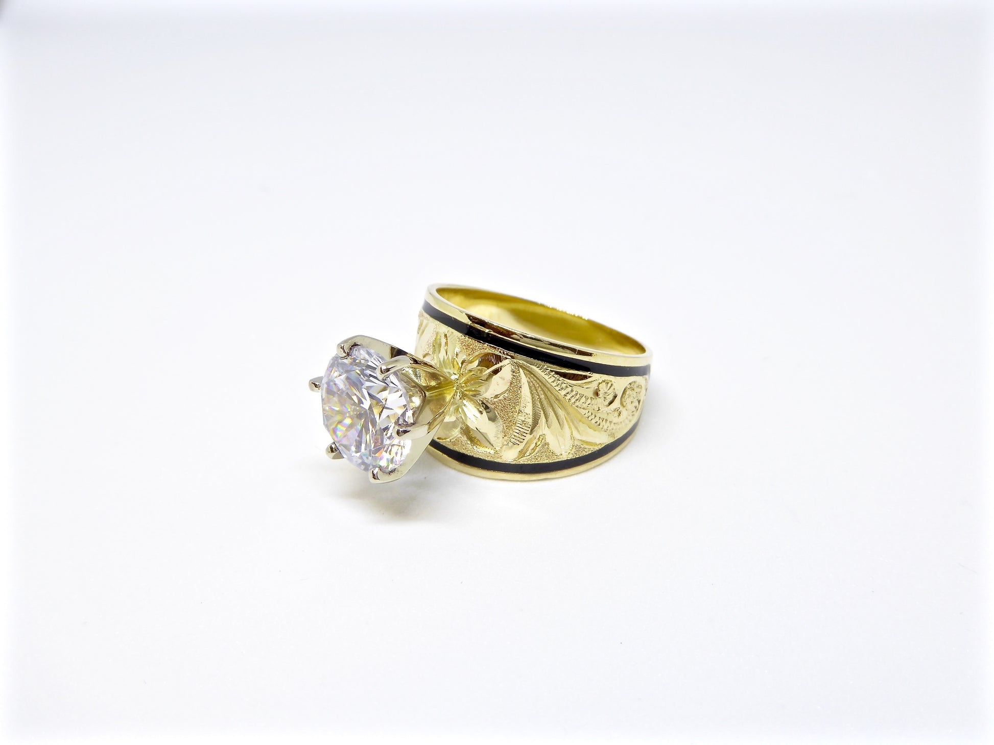 Gold Ring Black Inlay image 0