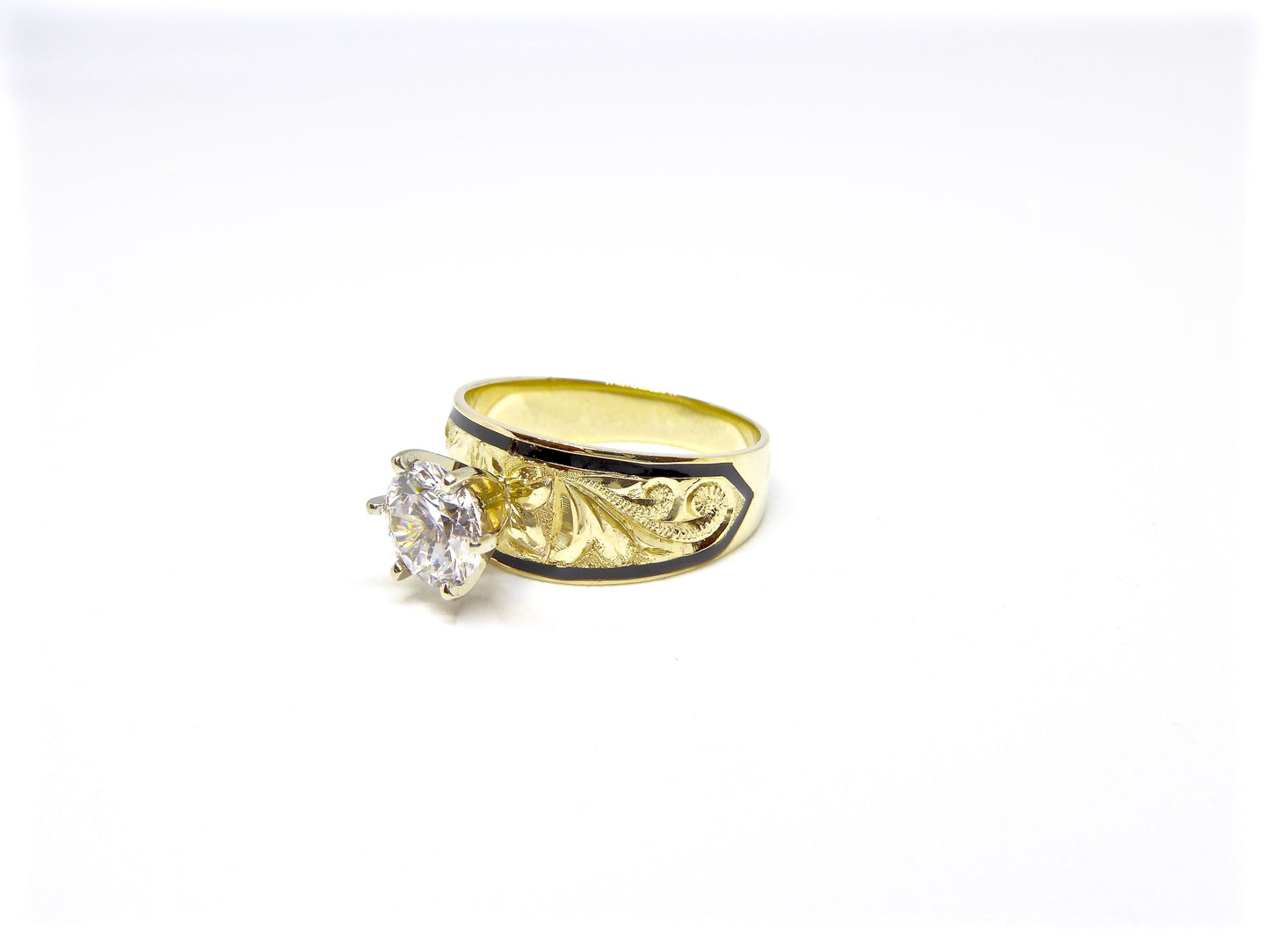 Gold Ring with Black Inlay image 0